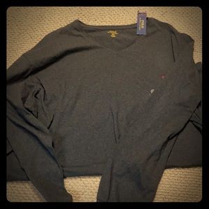 BNWT men’s RL 3XLT LS soft cotton v-neck shirt